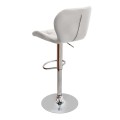 Dolores Megapap bar stool with adjustable height made of pu leather in white color 45.5x38x89/109cm.