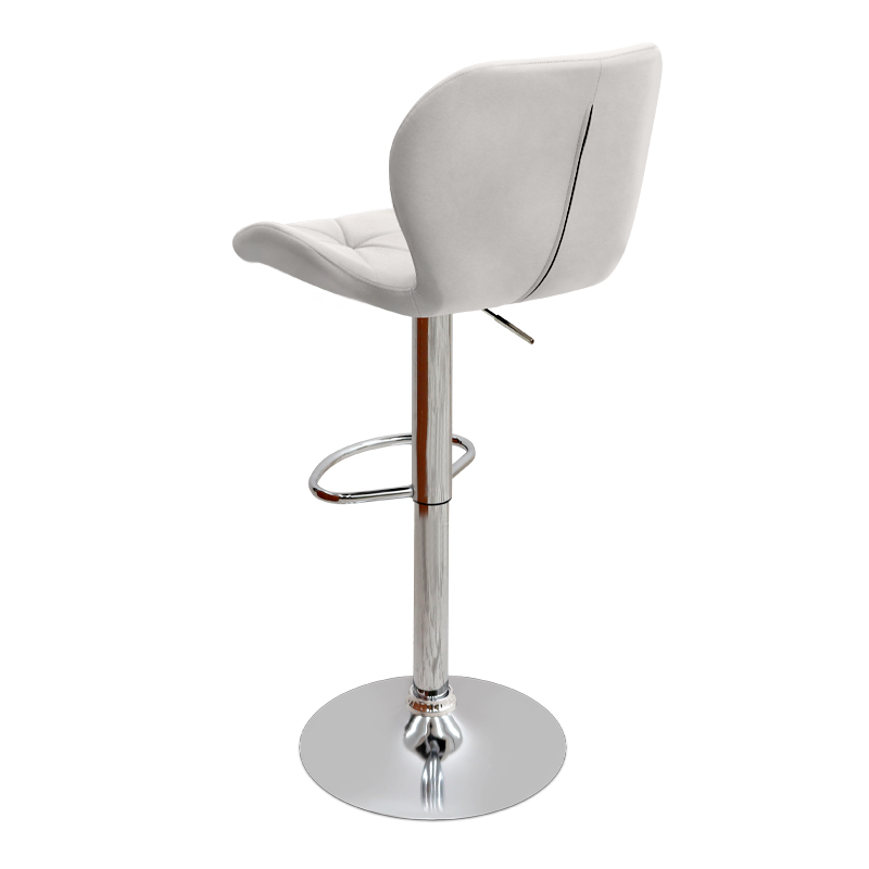 Dolores Megapap bar stool with adjustable height made of pu leather in white color 45.5x38x89/109cm.