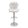 Dolores Megapap bar stool with adjustable height made of pu leather in white color 45.5x38x89/109cm.