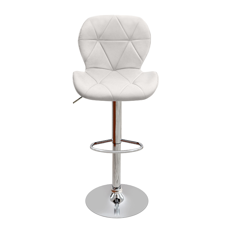 Dolores Megapap bar stool with adjustable height made of pu leather in white color 45.5x38x89/109cm.