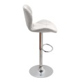 Dolores Megapap bar stool with adjustable height made of pu leather in white color 45.5x38x89/109cm.