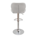 Dolores Megapap bar stool with adjustable height made of pu leather in white color 45.5x38x89/109cm.