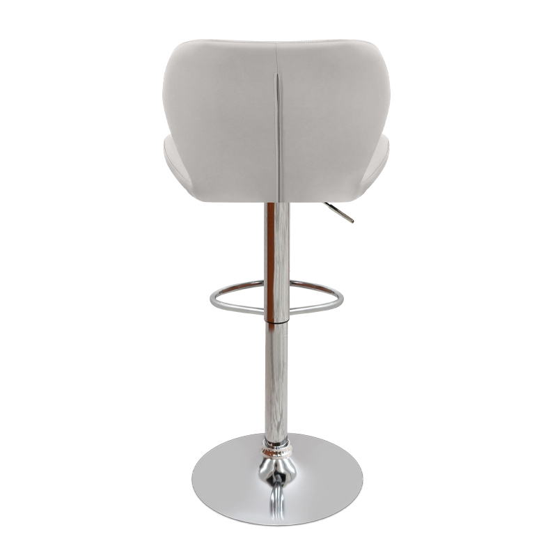 Dolores Megapap bar stool with adjustable height made of pu leather in white color 45.5x38x89/109cm.