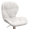 Dolores Megapap bar stool with adjustable height made of pu leather in white color 45.5x38x89/109cm.