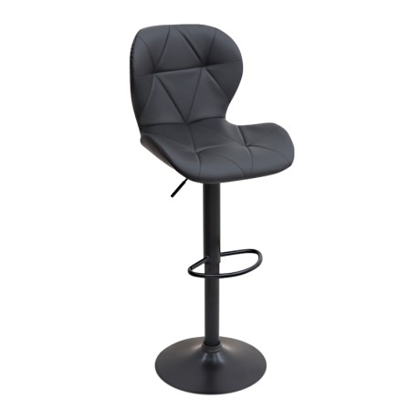 Dolores Megapap bar stool with adjustable height made of pu leather in black color 45.5x38x89/109cm.