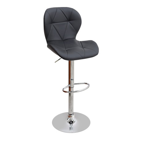 Dolores Megapap bar stool with adjustable height made of pu leather in black color 45.5x38x89/109cm.