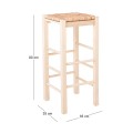 TAVERNA Bar Stool Unpainted with Rush Seat