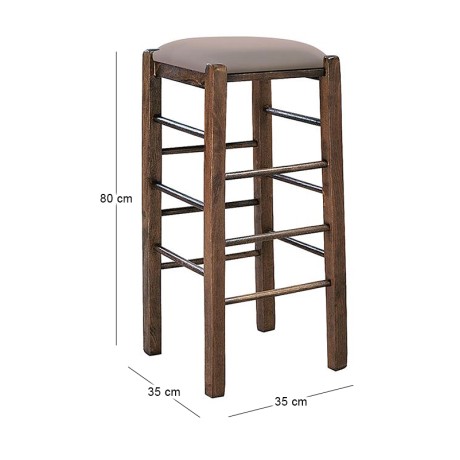 TAVERNA Bar Stool Beech Impregnation Walnut/Pu Cappuccino