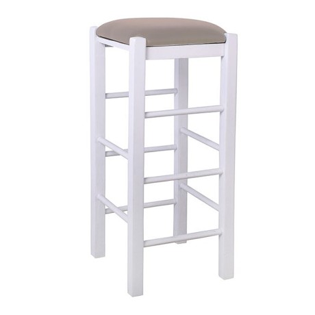 TAVERNA Bar Stool Beech Impregnation Lacquer White/Pu Cappuccino