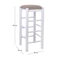 TAVERNA Bar Stool Beech Impregnation Lacquer White/Pu Cappuccino