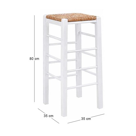 TAVERNA Bar Stool Impregnation Lacquer White