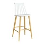 Lavida bar stool with metallic legs and Pp coating in white color 43x49x107cm.