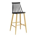 LAVIDA Bar Stool Metal Natural, PP Black