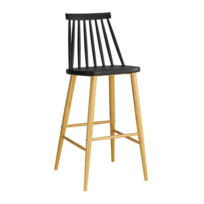 LAVIDA Bar Stool Metal Natural, PP Black