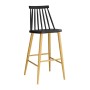 Lavida bar stool with metallic legs and Pp coating in black color 43x49x107cm.