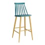 Lavida bar stool with metallic legs and Pp coating in blue color 43x49x107cm.
