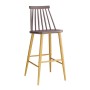 Lavida bar stool with metallic legs and Pp coating in beige sand color 43x49x107cm.