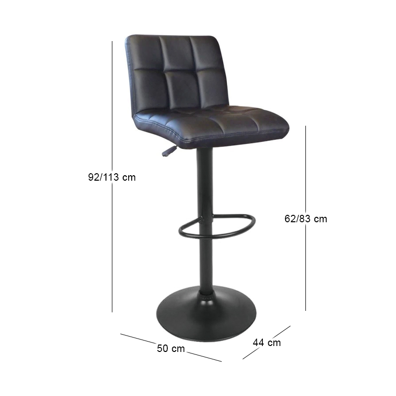 LINO Bar Stool Pu Black/Paint Black