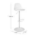 MARTIN Bar Stool Metal White/PP-Pu White