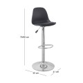 MARTIN Bar Stool Chrome/PP-Pu Black