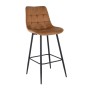MYRIAM Bar Stool Metal Black/Fabric Velure Camel