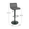 NERO Bar Stool Pu Grey/Paint Black