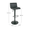 NERO Bar Stool Pu Black/Paint Black