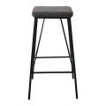 PANTON Bar Stool Black Metal/Pu Vintage Grey
