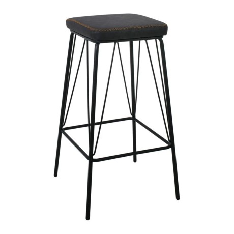 PANTON Bar Stool Black Metal/Pu Vintage Black