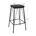PANTON Bar Stool Black Metal/Pu Vintage Black