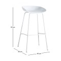 PENTOS Bar Stool Metal/PP White
