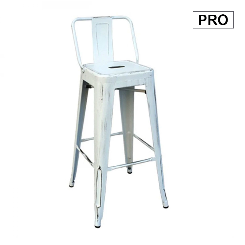 RELIX Bar Stool w/Back Steel Antique White