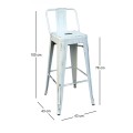 RELIX Bar Stool w/Back Steel Antique White