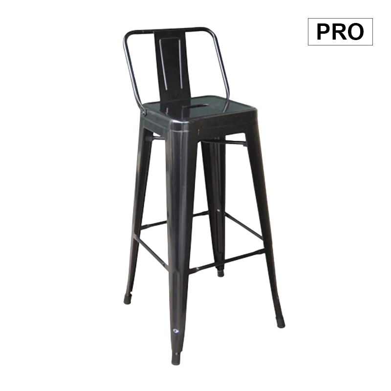 RELIX Bar Stool w/Back Steel Black