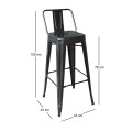 RELIX Bar Stool w/Back Steel Black