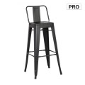 RELIX Bar Stool w/Back Steel Black Matte