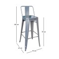 RELIX Bar Stool w/Back Steel Metal