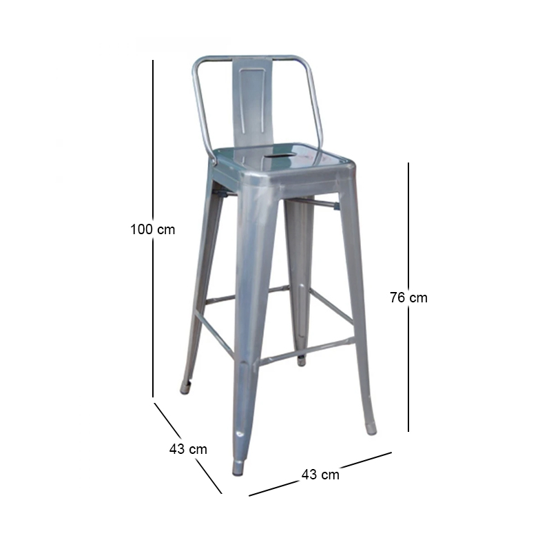 RELIX Bar Stool w/Back Steel Metal