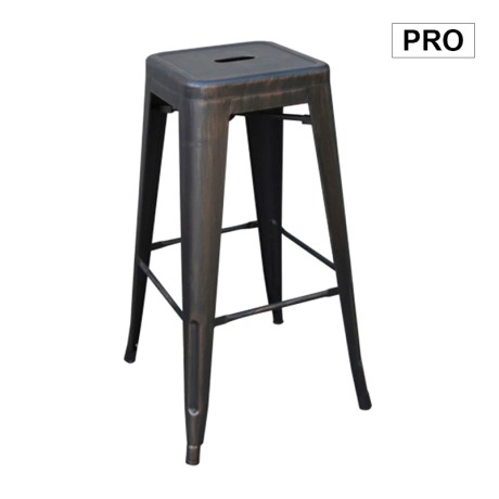 Σκαμπό μπαρ Relix Pro μεταλλικό χρώμα antique μαύρο 43x43x67εκ.