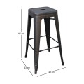 RELIX Bar Stool H.67 Steel Antique Black