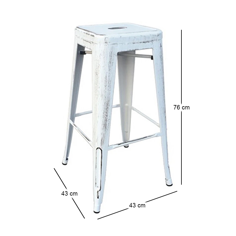 RELIX Bar Stool Steel Antique White