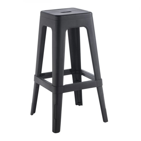 Σκαμπό μπαρ Relix στοιβαζόμενο πολυπροπυλενίου χρώμα μαύρο 42x42x76εκ.