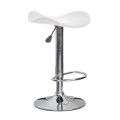 SADDLE Bar Stool White Pvc/Chromed Base