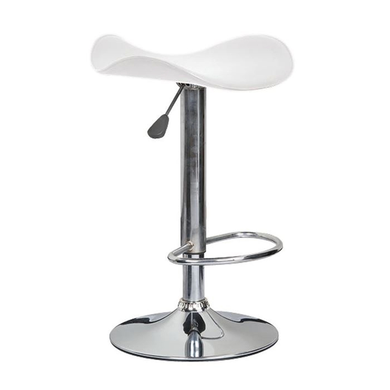 SADDLE Bar Stool White Pvc/Chromed Base