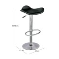 SADDLE Bar Stool Black Pvc/Chromed Base