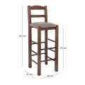 SIFNOS Bar Stool Beech Impregnation Walnut/Pu Cappuccino