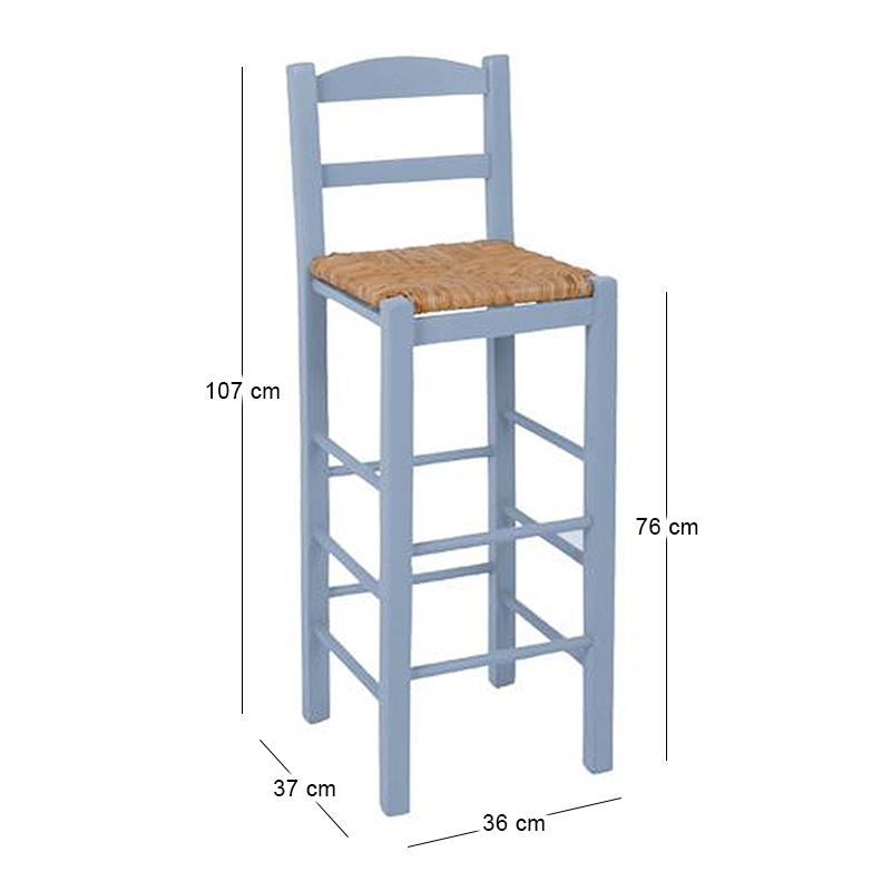 SIFNOS Bar Stool Impregnation Lacquer Grey