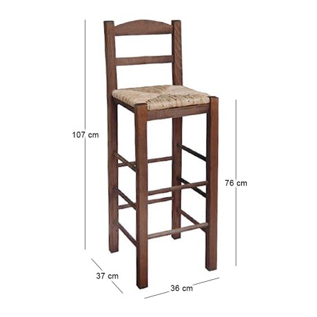 SIFNOS Bar Stool Impregnation Walnut
