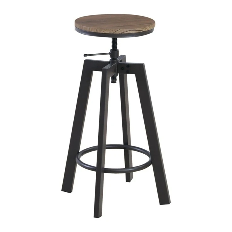 YORK BAR Stool Metal Dark Brown/Walnut