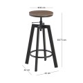 YORK BAR Stool Metal Dark Brown/Walnut